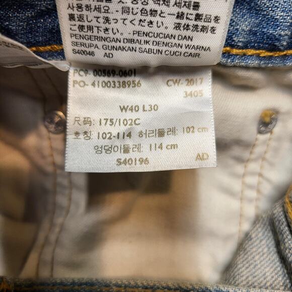 Levis 569 Jeans Mens 40x30 Blue Loose Straight Leg Denim Sits Below Waist - Picture 5 of 10